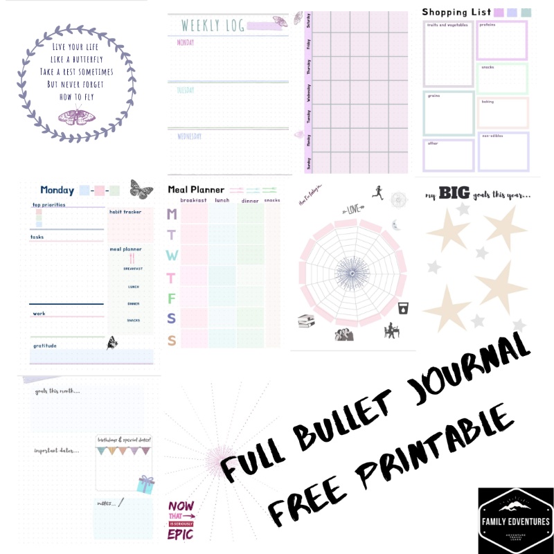 free bullet journal printables