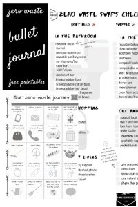 Free bullet journal printables zero waste