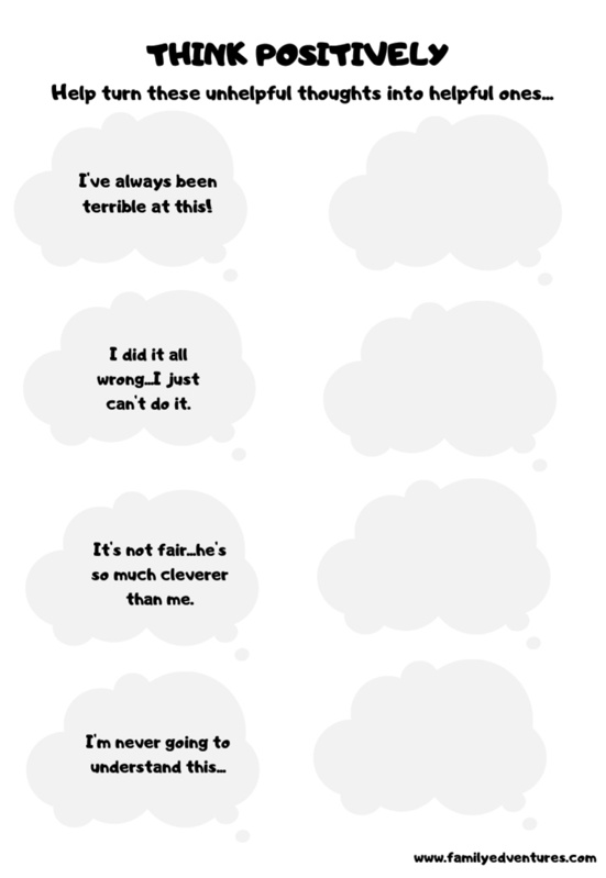 free printable growth mindset activities for kids think positively 