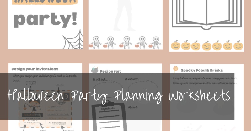 Free Halloween Party Planning Worksheets For Kids